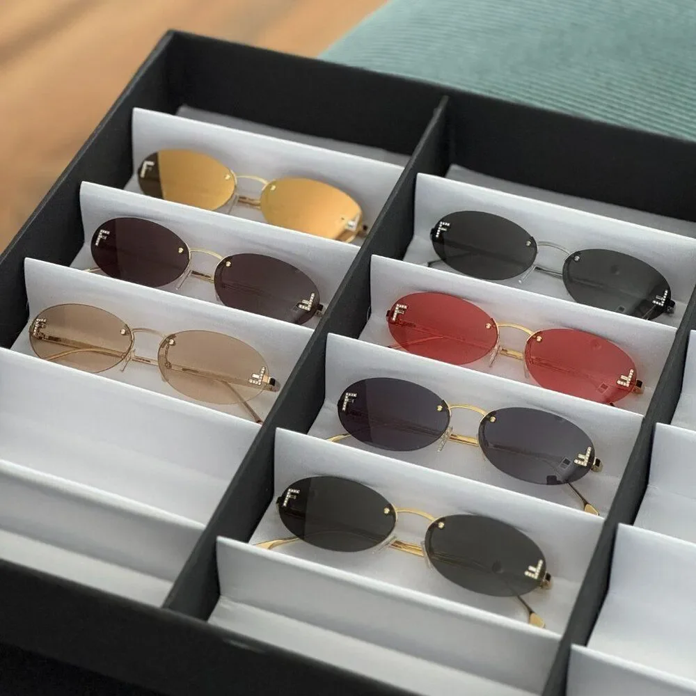 Fendi FIRST CRYSTAL Men Sunglasses Gold Violet Oval FE4075US 30Y AUTHENTIC